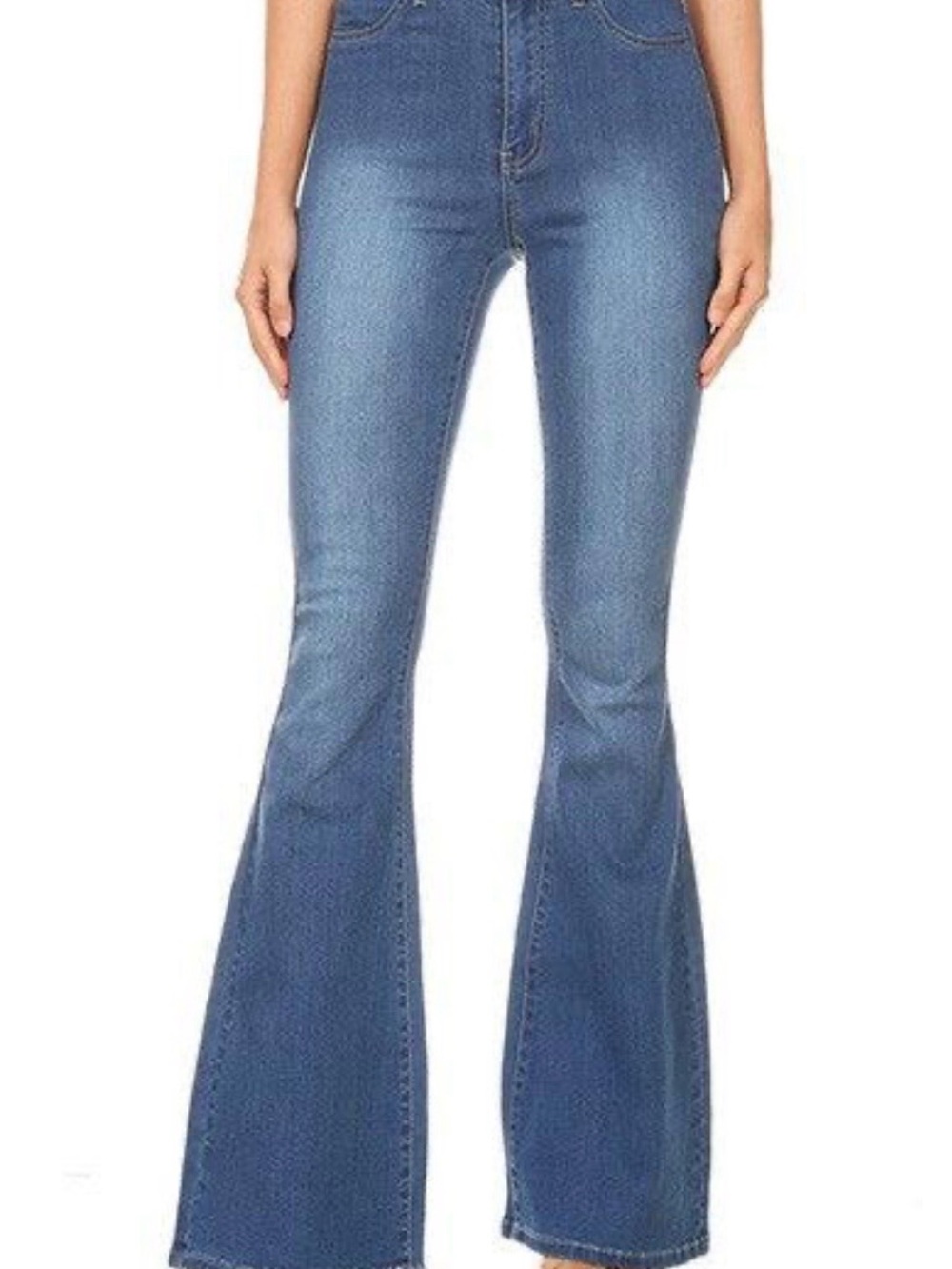 JC & JQ high-waisted flare bell-bottom jeans Retro Large
